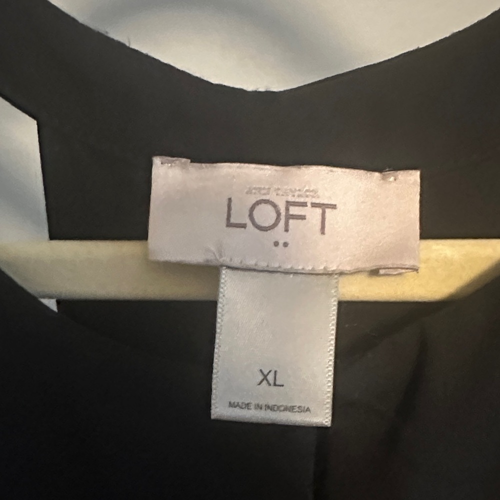 LOFT Black Racerback Sleeveless Blouse - Picture 2 of 5